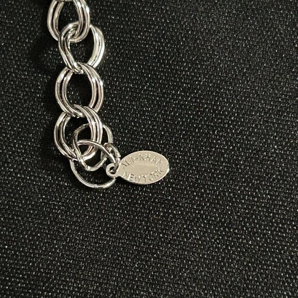 Ali Khan New York 3 Strands Amethyst Spikes Necklace Silver Tone & Purple Sz 16” - Picture 7 of 9